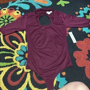 Burgundy bodysuit
